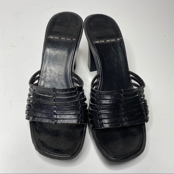 🍋 Me Too "Lauren" black Square toe heeled sandals - Picture 5 of 6